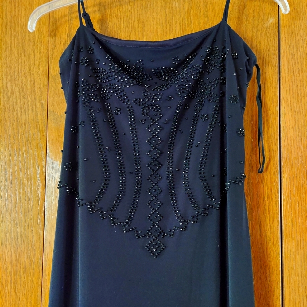 Beaded black formal dress. Bodycon